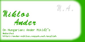 miklos ander business card